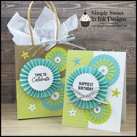 Round We Go Celebrate Card Stampin Up Dotted Circles Cards, Round We Go Stampin Up Cards, 3d Birthday Card, Stampin Up Birthday Cards, Gift Bags Diy, 2024 Ideas, Homemade Birthday Cards, Creative Invitations, Paper Scraps