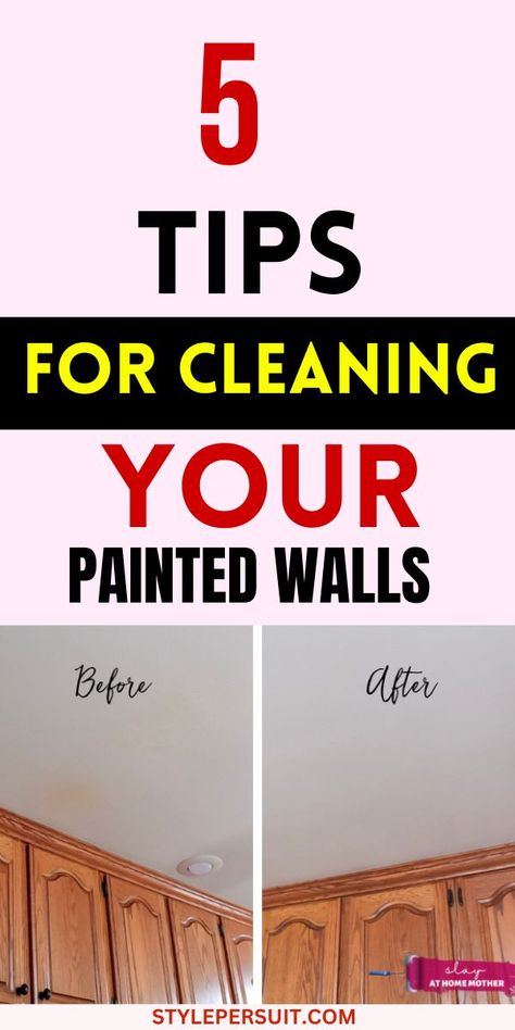 Transform your home with these cleaning tips to clean walls without vinegar! Discover how to wash walls and the best way to clean walls with easy wall cleaning hacks. Learn how to clean walls naturally using a paint-safe wall cleaner with this DIY wall cleaner solution. Find out how to deep clean walls and wash dirty walls with these deep cleaning hacks, tips, and tricks for this solution to clean walls. Best Solution For Cleaning Walls, How To Wash Painted Walls, What To Use To Clean Walls, Washing Walls Cleaning Tips, Wall Cleaner For Painted Walls, Wall Washing Solution Diy, Best Way To Wash Walls, How To Clean Walls Easy, Cleaning Walls Hacks