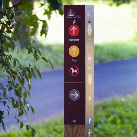 Trail Marker Survival In The Woods, Trail Markers, Interpretive Signage, Wood Signage, Park Signage, Wayfinding Signs, Directional Signage, Wayfinding Design, Yellow Wildflowers