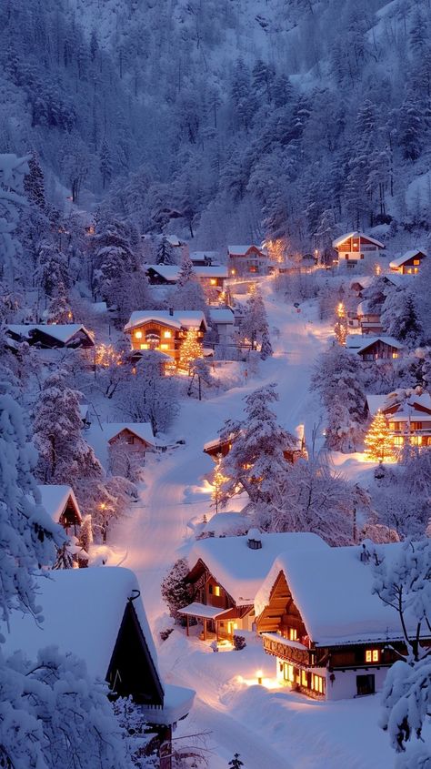 Winter Village Lights: A serene #winterevening descends on a cozy #wintervillage blanketed in #wintersnow and glowing warmly. #winterlights #aiart #aiphoto #stockcake ⬇️ Download and 📝 Prompt 👉 https://stockcake.com/i/winter-village-lights_122538_13063 Cozy Village, Winter Town, Snowy Village, Forest Light, Twilight Sky, Frosted Windows, Rustic Ornaments, Winter Evening, Winter Village