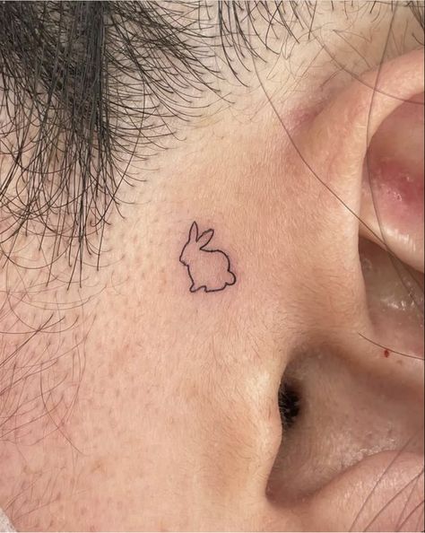 Outline Bunny Tattoo, Bunny Matching Tattoo, Rabbit Ear Tattoo, Matching Bunny Tattoos, Bunny Ears Tattoo, Bunnies Tattoo, Rabbit Tattoo Ideas, Bunny Tattoo Small, Hase Tattoos