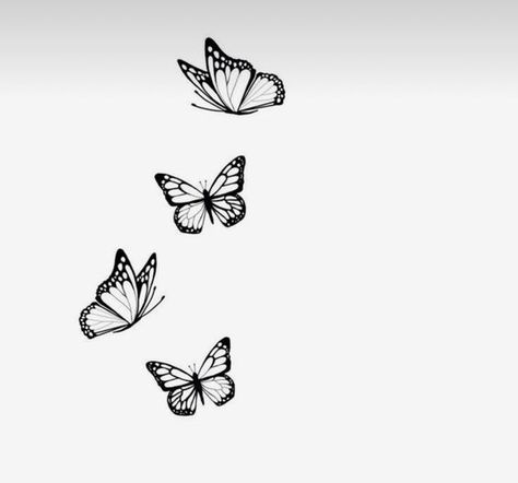 Small Flying Butterfly Tattoo, Realistic Tattoo Design, Tiny Butterfly Tattoo, Borboleta Tattoo, Rose And Butterfly Tattoo, Monarch Butterfly Tattoo, Simple Butterfly Tattoo, Butterfly Tattoo Stencil, Abstract Tattoo Ideas