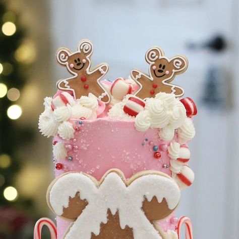 Sarah Whisted Harris on Instagram: "This little Disney Christmas cake was part of a larger Gingerbread themed Disney Christmas party order that sadly had to be rescheduled morning of so none of these adorabe treats got to fulfill their original purpose. Have no fear though, they did not go to waste!  Order included: Mini Cake, Peanut Butter Truffle Cones, Iced Sugar Cookies, and assorted truffle wreaths! Swipe to see ALLL the cuteness!   #disneychristmas #christmascake #disneychristmascake #cakeart #cake #cakeartist #disney #gingerbreadmickey #gingerbreadmickeycake #christmas #christmasmickey #disneytruffles #truffles  #christmascookies #disneychristmascookies #cookieart #cookies#cookieartist #disney #gingerbreadmickey #gingerbreadmickeycookie" Disney Christmas Cake, Gingerbread Birthday Party, Disney Christmas Party, Cake Peanut Butter, Ice Party, Gingerbread Baby, Peanut Butter Truffles, Mickey Cakes, Iced Sugar Cookies