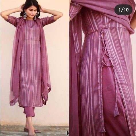 Chudidar Models For Stitching, Dijainar Kurti, Kurthi Stitching Design, Side Knot Kurti Designs, Kurtiii Design, Trendy Kurta Designs For Women, Kurti Petan New, Stright Kurties Designs Latest, Designer Kurti Patterns Ideas