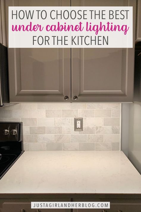 Thinking of adding under cabinet lighting in your kitchen? Be sure to read this post before you buy any of the supplies! | #undercabinetlighting #lighting #kitchenlighting Kitchen Counter Lighting, Best Under Cabinet Lighting, Installing Under Cabinet Lighting, Under Counter Lighting, Cupboard Lights, Kitchen Lighting Design, Above Kitchen Cabinets, Light Kitchen Cabinets, Led Under Cabinet Lighting