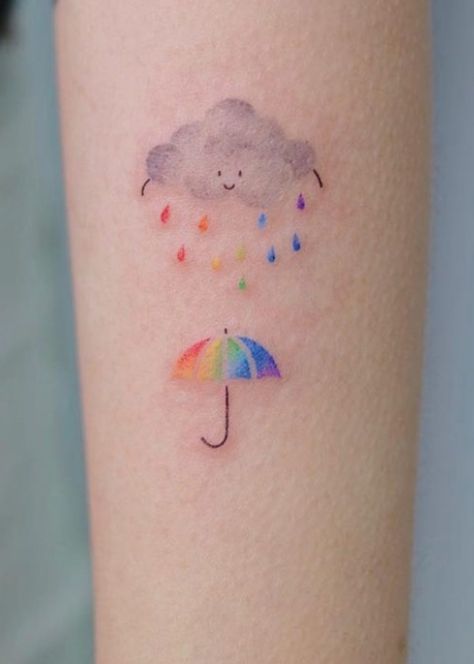 Plur Tattoo, Little Rainbow Tattoo, Rainbow Tattoo Ideas Unique, Rainbow Heart Tattoo, Rain Tattoo, Circular Tattoo, Rainbow Tattoos, Feather Tattoo Design, Ocean Tattoos