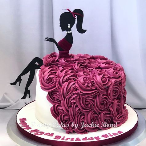 Ladies Birthday Cake Ideas, Classy 21st Birthday Cake, Doll Cake Designs, Lady Cake, Modern Birthday Cakes, Cake Designs For Girl, Silhouette Cake Topper, Disney Wedding Cake, Special Birthday Cakes