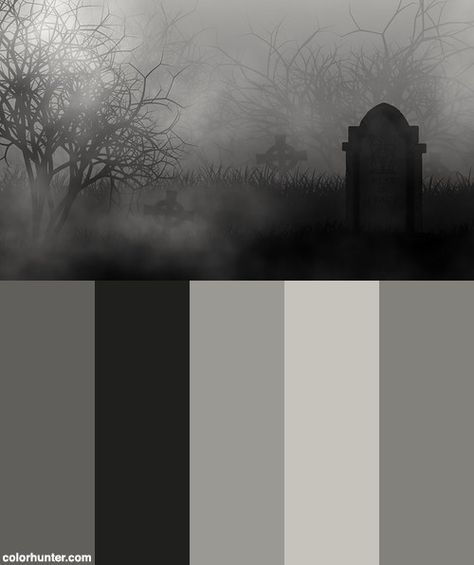 Graveyard Color Palette, Soft Goth Color Palette, Grayscale Color Palette, Southern Gothic Color Palette, Darker Color Palette, Dark Colour Scheme, Color Palette Gothic, Black And Silver Color Palette, Dark Color Palette Colour Schemes