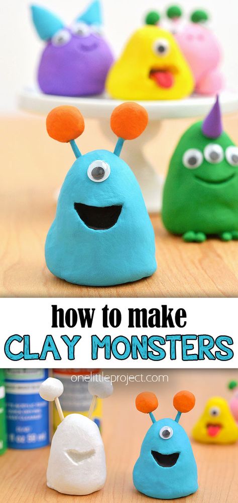 Photo of clay monsters Crafts With Model Magic, Fimo, Air Dry Clay Projects Preschool, Clay Crafts Preschool, Play Dough Monsters, Modeling Clay Ideas For Preschool, Clay Craft Kindergarten, Things To Make With Clay Halloween, Air Dry Clay Lessons For Elementary