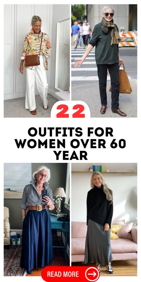 Discover 22 stunning outfits for women over 60 that blend casual comfort with chic elegance. Whether you're looking for summer styles, dressy options, or classy everyday looks, our guide covers trendy and timeless ideas to enhance your wardrobe. Perfect for those seeking casual chic, casual classy, and plus-size fashion inspirations. Styles For Over 60 Women Fashion Tips, Outfits For Older Women Over 60, Over 60 Fashion Petite, Outfits For Women Over 60 Casual, 60 Fashion Woman, Over 60 Fashion Classy, Fashion Over 50 Women, Sarojini Nagar, Clothes For Women Over 60