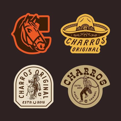 Radical Design Co. | . Sticker set for our amigos at @charrosoriginal - - #brand #branding #brandlogo #logo #logotype #logodesign #design #badgedesign… | Instagram Western Logo, Radical Design, 2022 Sticker, Instagram Sticker, Western Grunge, Logo Character, Horse Brand, Pen Art Drawings, Horse Logo