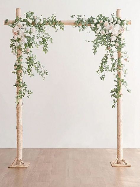 2PCS Wedding Arch Flowers with Hanging Vines for Ceremony Reception Wall DecorationsI discovered amazing products on SHEIN.com, come check them out! Hanging Flower Arch, Simple Wedding Arch, Entrance Arch, Decorations For Wedding, Small Weddings Ceremony, Garland Wedding Decor, Reception Entrance, Daisy Wedding, Wedding Arch Flowers