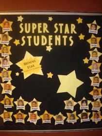 Teacher blog Students Of The Month Bulletin Board, Cricut Ideas For Teachers, Star Of The Week Ideas, Star Student Bulletin Board Ideas, Student Of The Month Bulletin Board, Star Student Board, Star Themed Classroom, Star Bulletin Boards, Star Of The Month