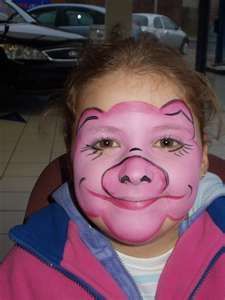 Pig with large nose Pig Face Paint, Animal Face Paintings, Animal Makeup, Pig Costumes, Nose Makeup, Pig Face, Kids Face Paint, Painted Faces, Face Painting Designs