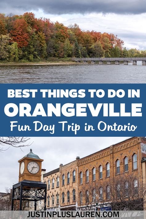 Here are the best things to do in Orangeville, Ontario for an amazing day trip to a charming little town. Hiking, cute shops, cafes & more! Small towns in Ontario Canada | Things to do in Ontario | Places to visit in Ontario | Ontario road trip | Dufferin County | What to do in Orangeville | Orangeville travel guide | Weekend trips in Ontario | Couples travel Ontario Ontario Canada Travel, Ontario Road Trip, Ontario Place, North America Travel Destinations, Ontario Travel, Usa Destinations, Travel North America, Canada Photography, Canada Travel Guide