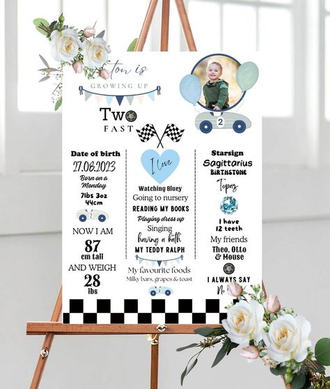 Growing Up Two Fast 2nd Birthday Party Welcome Milestone Sign, Two Fast Birthday Entrance Board, 2nd Birthday Poster, Two Fast Birthday Sign Growing Up Two Fast Birthday, Birthday Poster, Time Capsule, Birthday Sign, Message Card, Birthday Bash, 2nd Birthday Parties, Banners Signs, Playing Dress Up