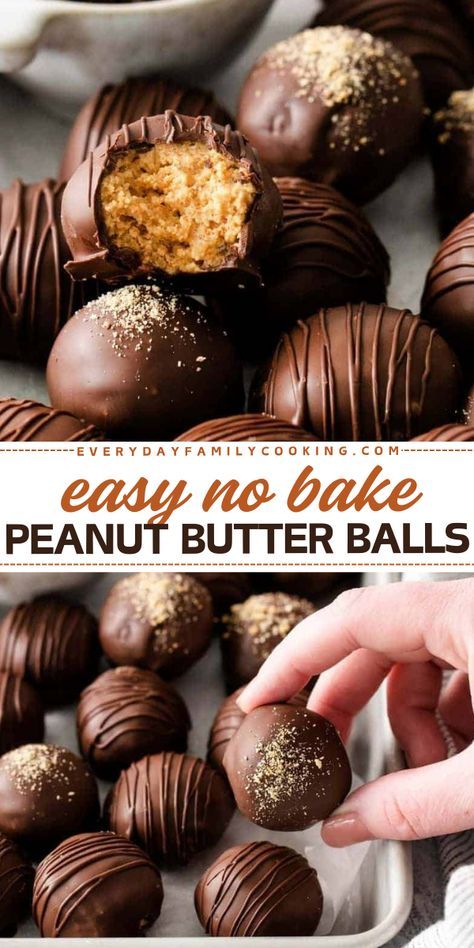 A peanut butter ball for your Christmas dessert ideas! It will become one of your favorite sweet treats to make at home. Mixed with graham crackers and dipped in chocolate, these Easy No Bake Peanut Butter Balls have that delicious Reese's flavor! Peanut Butter Ball Cookies, Chocolate Covered Ritz Crackers With Peanut Butter, Graham Cracker Dipped In Chocolate, Chocolate Dipped Coconut Balls, Peanut Butter Balls Made With Graham Crackers, Peanut Butter Chocolate Truffles, Peanut Butter Balls Graham Crackers, S’mores Balls, Peanut Butter Balls With Graham Crumbs