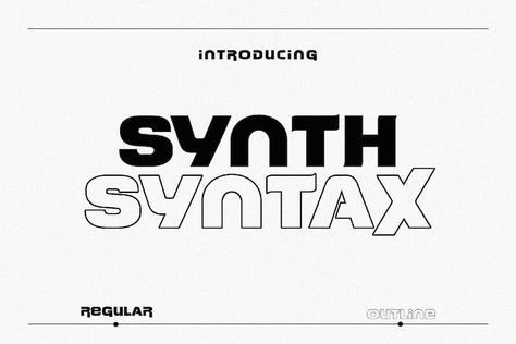 Introducing SynthSyntax, the epitome of modern streetwear typography that’s poised to become your design secret weapon. This edgy font seamlessly blends contemporary design sensibilities with a dash of retro charm, offering both regular and outline versions to cater to your every creative whim. SynthSyntax empowers you to infuse your projects with a fresh, urban aesthetic […] Get your free download of the ... Streetwear Typography, Edgy Fonts, Minimalist Font, Trendy Fonts, Modern Streetwear, Professional Fonts, Retro Typography, Urban Aesthetic, Commercial Fonts