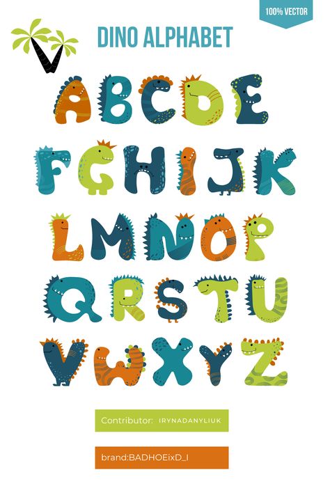 Dinosaur Alphabet and elements for Canva Dinosaur Letters Free Printables, Dino Letters, Dino Bebe, Dino Party Invitation, Dinosaur Font, Fun Letters, Alphabet Frames, Dinosaur Alphabet, Paper List