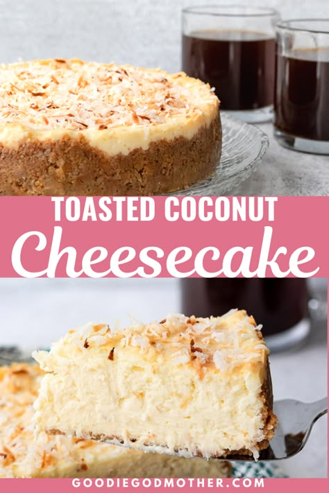 Cheesecake Factory Coconut Cheesecake, Toasted Coconut Cheesecake, Coconut Cheesecake Recipes, Cheesecake Flavors Ideas, Coconut Cream Cheesecake, Cheesecake Flavors, Cheesecake Pumpkin, Cookies And Cream Cheesecake, Cupcakes Easy