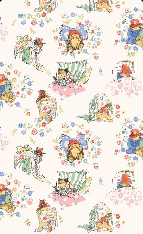 Paddington Wallpaper, Cath Kidston Wallpaper, Phone Wallpaper Patterns, Bear Wallpaper, Cute Patterns Wallpaper, Animation Design, Cath Kidston, Cute Wallpaper Backgrounds, Animal Wallpaper