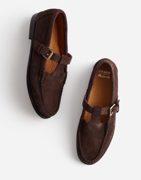 G.H.BASS Mary Jane Weejuns® Loafers | Madewell G.h.bass Loafers, Loafers Madewell, Weejuns Loafers, Doc Martens Mary Janes, Winter Work Shoes, Mary Jane Loafers, Loafers And Socks, Brown Mary Janes, Jeweled Bag