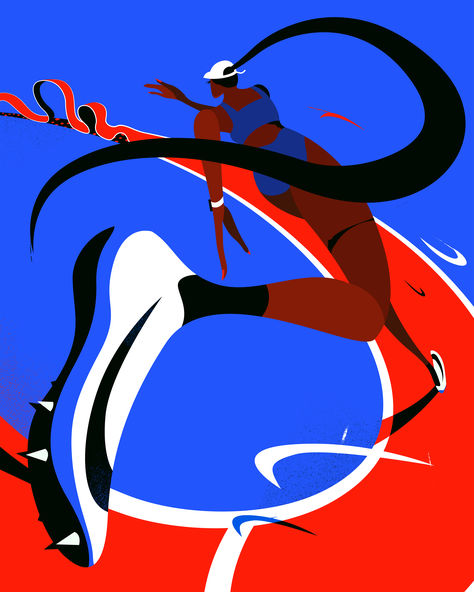 Illustration by Sören Selleslagh, inspired by Nike's logo, capturing the essence of movement #nike #run #swoosh #sprint #athlete #woman #nikerun #track #dynamic Running Illustration, Running Posters, Editorial Art, Human Figure Drawing, Sport Illustration, Design Movements, Retro Logo, Flat Illustration, Illustration Character Design