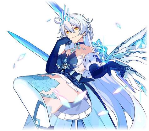 Ice Queen God Kiana White Hair, Lakaran Fesyen, Seni Origami, 판타지 아트, Anime Oc, Art Poses, Female Character Design, Cartoon Art Styles, Art Reference Poses