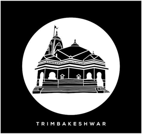 Lord shiva trimbakeshwar jyotirlinga tem... | Premium Vector #Freepik #vector #indian-temple #hindu-temple #temple #lord Trimbakeshwar Temple, About Lord Shiva, Temple Vector, Temple Hindu, Mahakal Pic, Mahakal Pic Ujjain, Temple Logo, Indian Temple, Hindu Temple