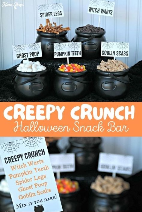 Halloween Candy Table, Halloween Candy Buffet, Buffet Halloween, Corn And Rice, Halloween Party Candy, Trail Mix Snack, Diy Halloween Candy, Halloween Dessert Table, Halloween Snack Mix