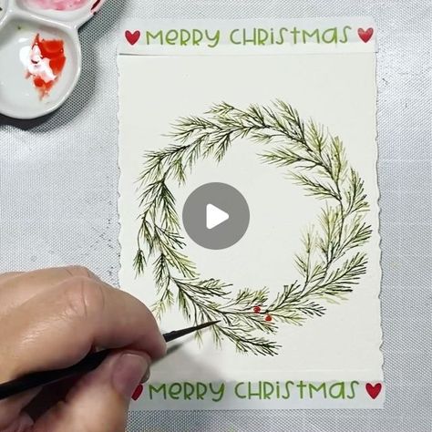 604 likes, 16 comments - antonia.florence on November 7, 2021: "🎄Working on a 2021 Holiday Wreath YouTube tutorial with lots of fun techniques! 🎄 Here is Technique 1 using watercolor and metallic paints! Next up, a sequin wreath!!! 💚❤️💚 #watercoloring #watercolouring #watercolorpainting #watercolorwreath #cardmaking #papercrafting #handmadechristmascards #watercolorideas #watercolorforbeginners #watercolortutorial #watercolorinspiration #painting🎨 #paintingprocess #wreathsofinstagram #illu Easy Watercolor Wreath, Christmas Watercolor Painting Ideas, Watercolor Christmas Cards Tutorial How To Paint, How To Draw A Wreath, Watercolour Christmas Wreath, Watercolor Wreath Tutorial, Winter Watercolor Tutorials, Watercolor Wreath Christmas, Wreath Painting Acrylic