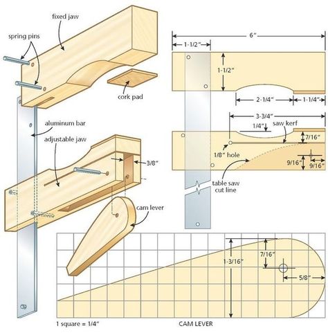 Cam Clamp, Canadian Woodworking, Woodworking Projects Furniture, Woodworking Shop Projects, Woodworking Magazine, Popular Woodworking, Wood Plans, Woodworking Plan, Woodworking Jigs