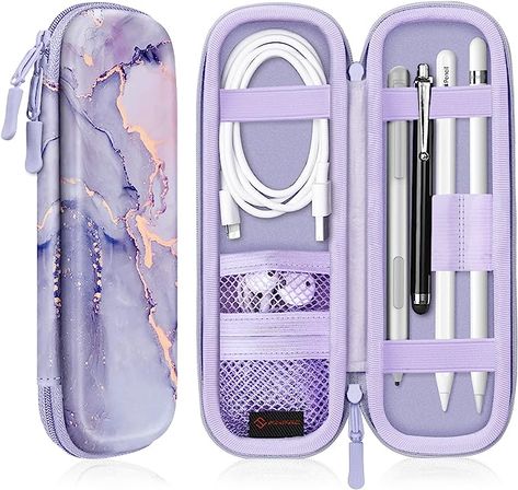 Fintie Holder Case for Apple Pencil (USB-C) & Apple Pencil (1st / 2nd Generation), PU Leather Protective Carrying Bag Sleeve Compatible with Apple Pen, USB Cable, Samsung Stylus, Lilac Marble : Amazon.ca: Electronics Apple Pencil Cover, Ipad Mini Accessories, Lilac Marble, Apple Pencil Case, Smart Pen, Keyboard With Touchpad, Apple Pen, Pen Accessories, Mini Apple