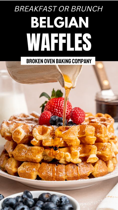 Want to know how to make Belgian waffles? This Belgian waffle recipe makes perfectly crispy on the outside and soft on the inside waffles every time! With simple pantry ingredients and a bit of sour cream you too can have the best Belgian waffles ever! Belgium Waffle Recipe, Best Belgian Waffle Recipe, Sweet Breakfast Recipes, Belgian Waffle Recipe, Best Waffle Recipe, Breakfast Simple, Easy Waffle Recipe, Belgium Waffles, Waffles Easy