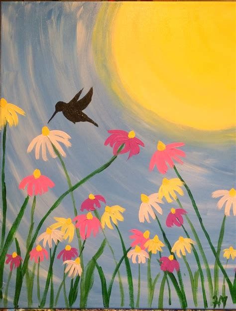 spring easy paintings for beginners - Yahoo Image Search Results Summer Painting Ideas Easy, Summer Painting Ideas, Hummingbird Painting, Simple Canvas Paintings, Easy Canvas Painting, Seni Cat Air, Simple Acrylic Paintings, Small Canvas Art, 수채화 그림