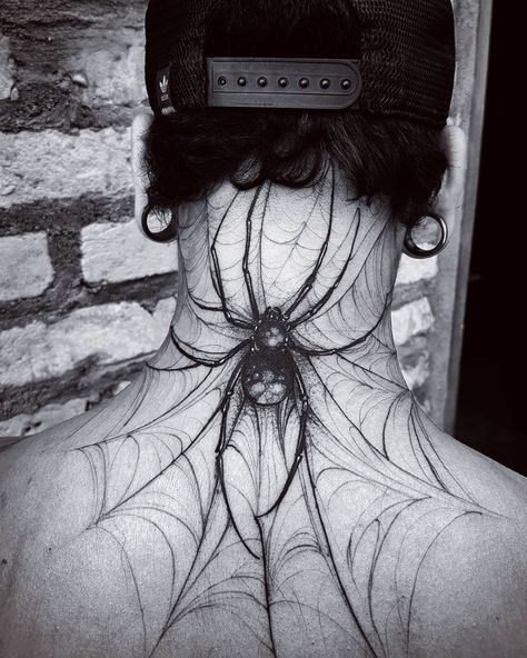 Spider Tattoo by Felipe Kross Eye Tattoo Ideas, Tattoo Eye, Spider Web Tattoo, Web Tattoo, Muster Tattoos, Spider Tattoo, World Tattoo, Dark Tattoo, Eye Tattoo