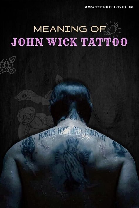 John Wick's Tattoos, John Wick Tattoo Meaning, John Wick's Back Tattoo, Jhon Wick Tatoos, Make Your Own Luck Tattoo, John Wick Tattoo Design, Good Luck Tattoos For Men, John Wick Tattoo Ideas, Down With My Demons Tattoo