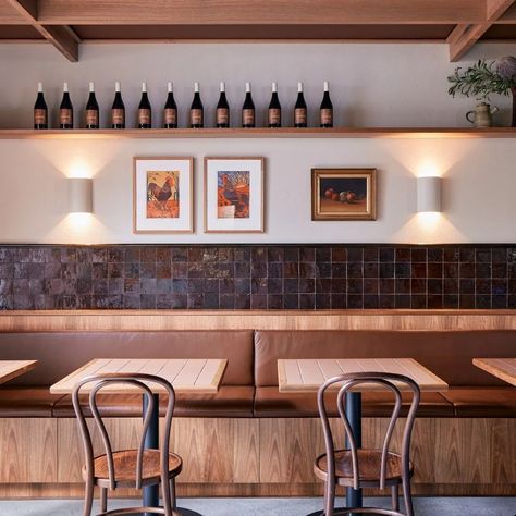 TILES OF EZRA™ | Delicious brown hues, as sweet as chocolate. 🍫⁠ Our Zellige in 'Cherry Chocolate' beautifully installed at @thecourthouse_nm⁠, Melbourne.… | Instagram Brown Kitchen Tiles, Chocolate Bar Design, Bar Tile, Restaurant Design Inspiration, Brown Tile, Zellige Tiles, Dark Elegance, Brown Chocolate, Zellige Tile