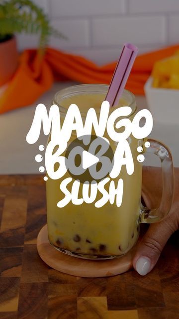 Ronica Rupan on Instagram: "🥭 This mango milk boba tea is not only refreshing but also a breeze to make. If you’ve been splurging on store-bought boba teas, here’s a wallet-friendly version to keep you cool and satisfied. Perfect way to cool off with this homemade delight! #Boba #mango #drinks #drinkrecipes #smoothie #slushie 

**Mango Boba Slush **

*Ingredients:*
- 1 cup mangos (frozen or fresh)
- 1/2 cup ice
- 3/4 cup mango juice
- 3 tbsp condensed milk (for a vegan option, substitute with coconut condensed milk)
- 1/3 cup boba pearls

*Instructions:*
1. In a blender, combine mangos, ice, mango juice, and condensed milk. Blend until smooth.
2. Prepare boba pearls according to package instructions. Optionally, sweeten to taste.
3. Place cooked boba pearls at the bottom of a glass.
4. Po Mango Milk Tea Boba, Boba Mango, Milk Boba Tea, Mango Boba, Coconut Condensed Milk, Mango Drinks, Boba Pearls, Mango Juice, Boba Tea