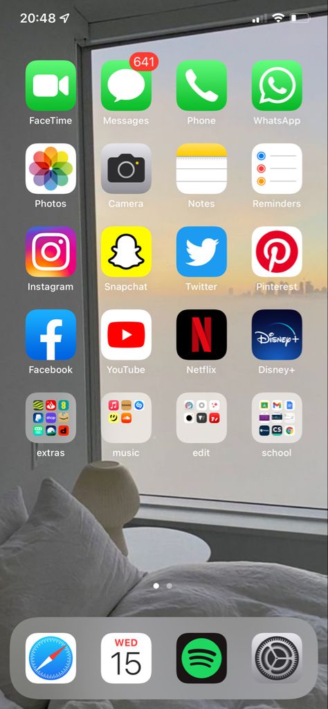 Homescreen Organization, Phone Organisation, Phone Setup, Iphone Layouts, Ios Ideas, Iphone Home Screen Layout, Screen Layout, Iphone Homescreen, Homescreen Iphone