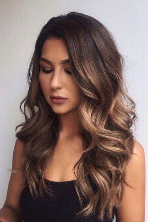 Balayage Brunette, Long Layered Hair, Loose Waves, Wedding Hair And Makeup, Hair Waves, Brunette Hair Color, 100 Human Hair, Bridesmaid Hair, Hair Highlights