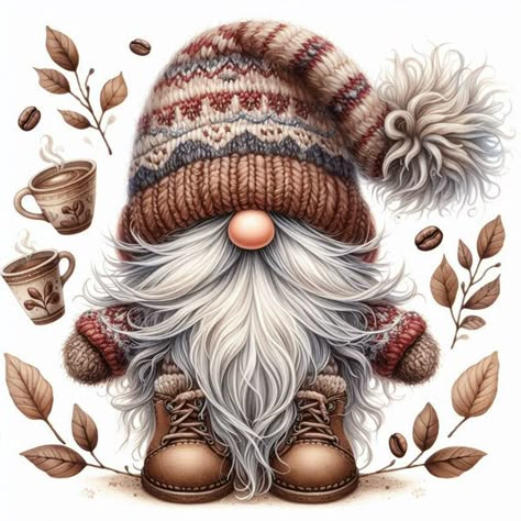 Free Printable Clipart | Facebook Coffee Gnomes, Gnomes Clipart, Gnome Pictures, Cute Gnomes, Paper Decoupage, Gnome Clipart, Christmas Gnome, Christmas Craft, Clipart Images