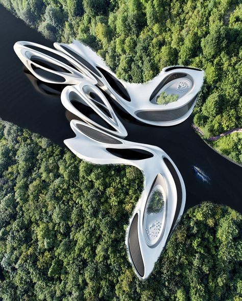 This floating yacht-inspired resort is the future of luxurious architecture and getaways! - Yanko Design Water Pavilion, Mind Design, Floating Architecture, Floating Platform, India Design, Parametric Architecture, Parametric Design, Architecture Student, Zaha Hadid