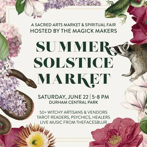 We're coming to Durham, NC!!! Join us while we head to our first out of state market to celebrate the Summer Solstice. Hosted by @themagickmakers We are so excited!!!! Tarot Readers, Summer Solstice, Durham Nc, Sacred Art, Art Market, Durham, Live Music, So Excited, Join Us