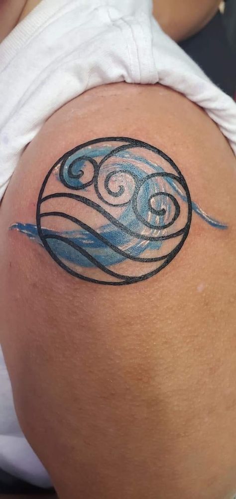 Water Tribe Tattoo The Last Airbender, Avatar Water Tribe Tattoo, Water Bending Tattoo, Waterbender Tattoo, Water Bender Tattoo, Water Tribe Tattoo, Inner Wrist Tattoos, Atla Tattoo, Avatar Tattoo