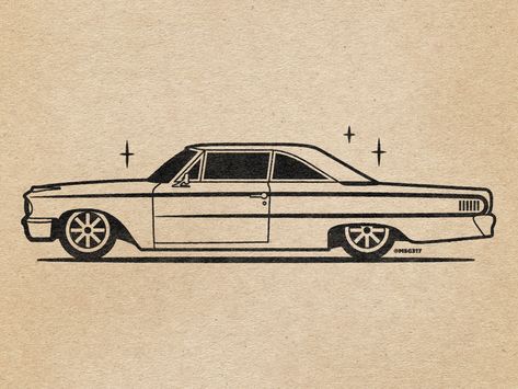 Low Rider Sketch, Old Cars Tattoo, Low Rider Illustration, Vintage Car Tattoo Simple, Retro Car Tattoo, Low Rider Cars Drawing, Vintage Car Tattoo Design, Low Rider Tattoo Design, Low Rider Drawings Easy