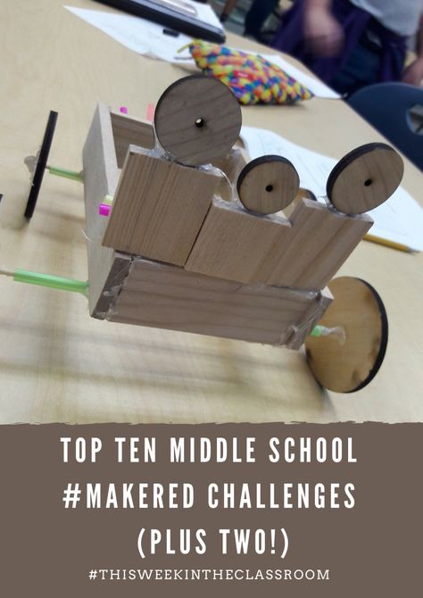 Maker Space Middle School, Steam Projects For Middle School, Engineering Challenges Middle School, Middle School Steam Projects, Middle School Engineering Projects, Stem Activities High School, Steam Projects Middle School, Makerspace Challenges, Makerspace Middle School