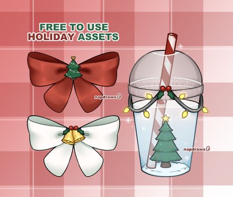 F2U Vtuber Asset: Holiday Pack [1] - ☁️ Napdraws ☁️'s Ko-fi Shop - Ko-fi ❤️ Where creators get support from fans through donations, memberships, shop sales and more! The original 'Buy Me a Coffee' Page. Free Vtuber Asset, Twitch Assets, Vtuber Ideas, Free Assets, Holiday Pack, Vtuber Assets, Vtuber Model, Holiday Packing, Holiday Bows