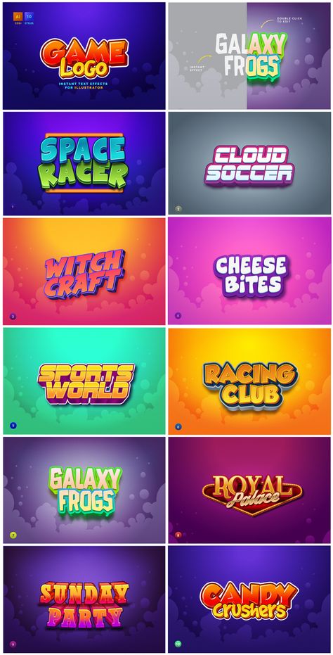 Game Logo Effect for Illustrator on Behance Server Icon, Video Game Logos, Game Font, Graphic Styles, Minecraft Server, Text Logo Design, Game Logo Design, Game Ui Design, Slot Machines