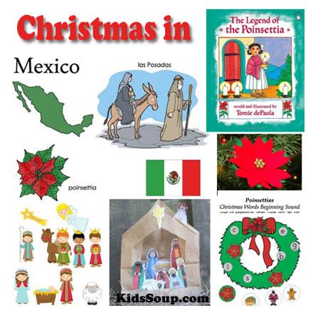 Christmas Classroom Ideas, Poinsettia Crafts, Lucia Christmas, Mexican Christmas Traditions, Christmas In Mexico, Christmas Worksheet, Mexico Crafts, Mexico Christmas, Ideas For The Classroom